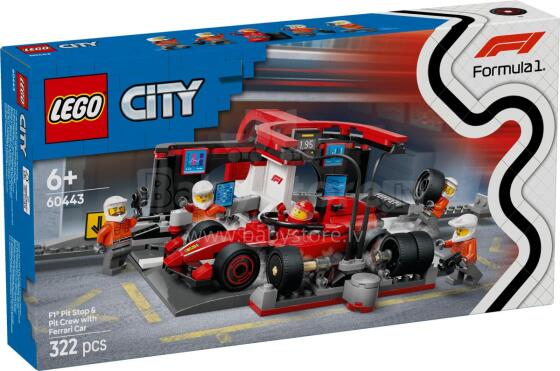 LEGO City F1 Пит Стоп и Пит Крю с Машиной Ferrari