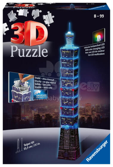 Ravensburger 3D pusle Taipei torn, ööversioon