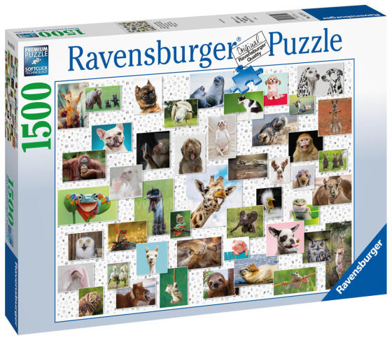 Ravensburger Pusle 1500 tk Naljakad Loomad Kollaaž