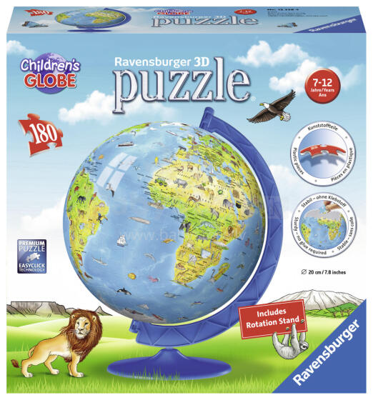 Ravensburger 3D pusle pall 180 tk laste globus