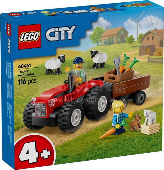 LEGO City Punane Talutraktor Haagise ja Lammastega