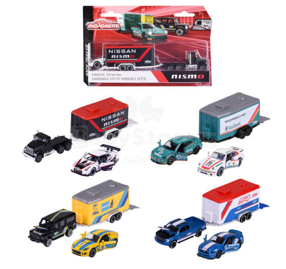 Majorette võidusõiduauto + haagis