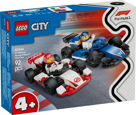 LEGO City F1 Williams Racing & Haas F1 võidusõidumasinad