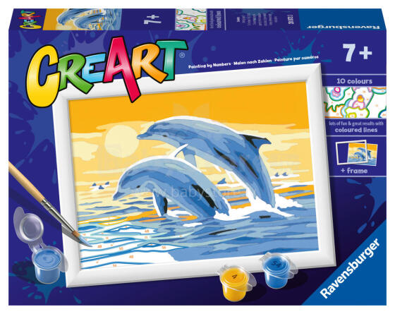 Ravensburger Рисуй по номерам Прекрасные дельфины