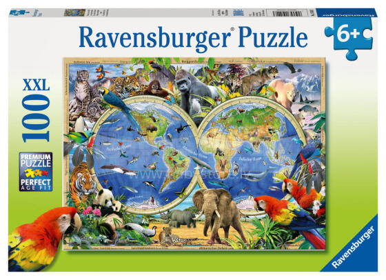 Ravensburgeri pusle 100 tk Loomad maailmas
