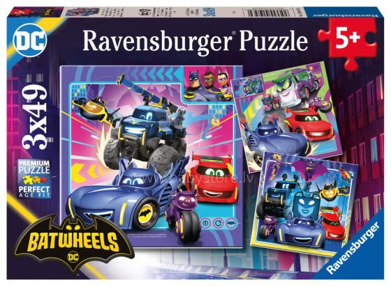 Ravensburger pusle 3x49 tk Batwheels tegelased