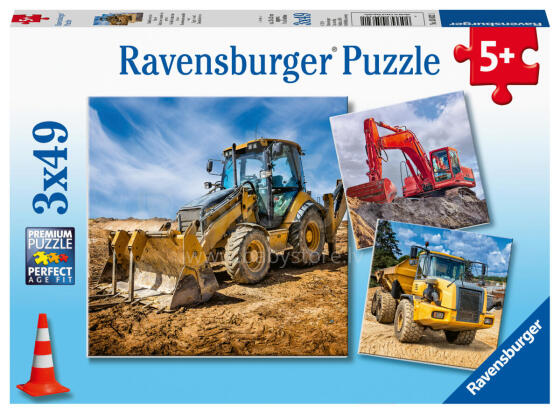 Ravensburger pusle 3x49 tk Digger tööl!