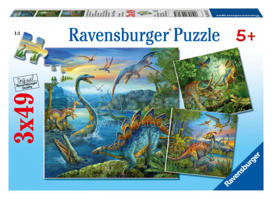 Ravensburger Pusle 3x49 tk Dinosaurus