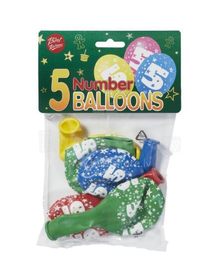 Bini Number 5 Balloons, 5 Pieces