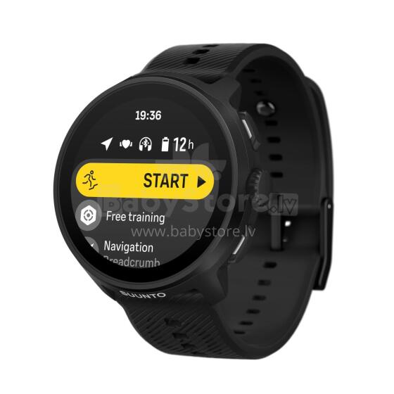 SUUNTO RUN KÕIK MUSTAD W/SILIKOONRANNEKETT