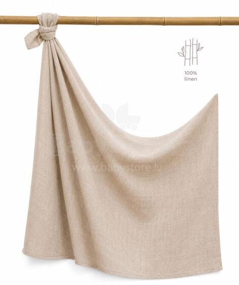 La Bebe™ Eco Natural Linen Swaddle Art.294582 Beige Kvaliteetne naturaalsest linasest mähkimistekk (150x100 cm)