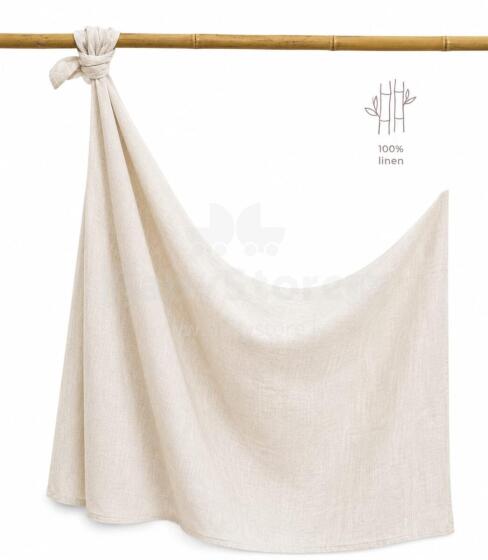 La Bebe™ Eco Natural Linen Swaddle Art.294583 Light Beige Kvaliteetne naturaalsest linasest mähkimistekk (150x100 cm)