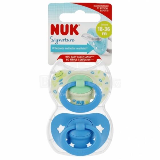 NUK 177206 Rahustav lutipudeli 2 tk. 18-36m SIGNATURE sinine