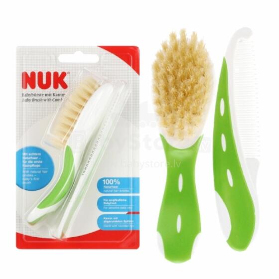 NUK 256236 Harja + Kamm imikutele roheline 528786