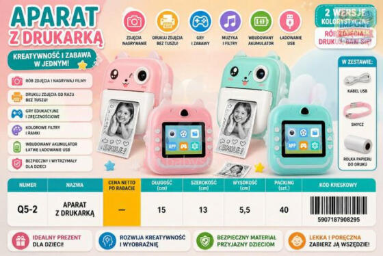 APARAT FOTOGRAFICZNY Z DRUKARKĄ