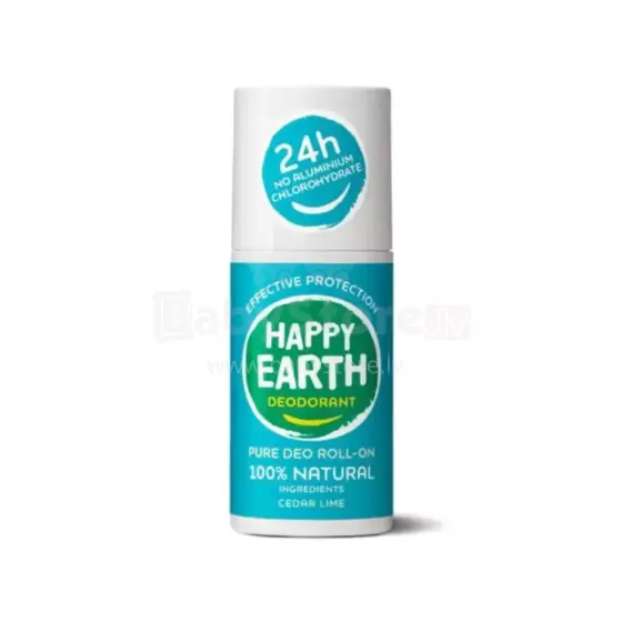 Happy Earth Roll-On Art.296504 Дезодорант-ролик  100% натуральный с освежающим ароматом лайма и кедра, 75 мл