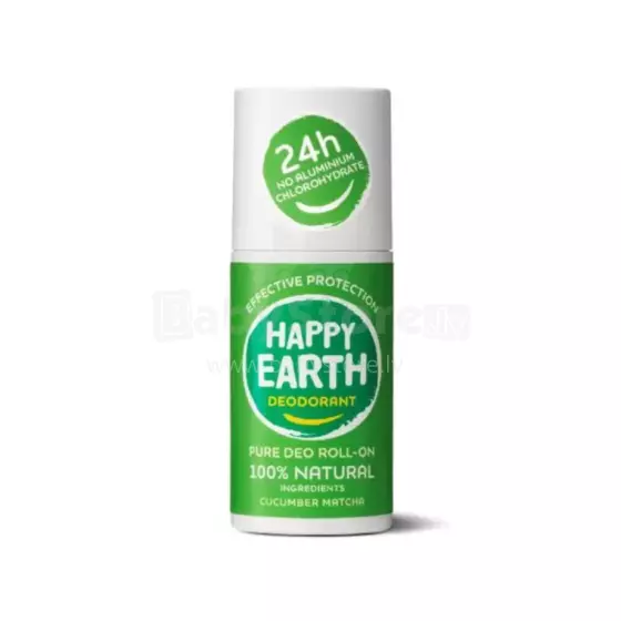 Happy Earth Roll-On Art.296506  Дезодорант 100 % натуральный роликовый с освежающим ароматом огурца и матчи , 75 мл