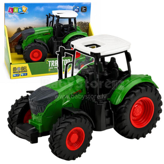 Agricultural Tractor Farm Farm Rubber Wheels White Green 1:24
