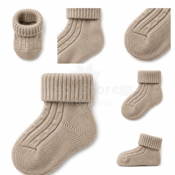 So Cute Wool Natural Eco Socks Art.296295 Beige Natural wool socks for newborns