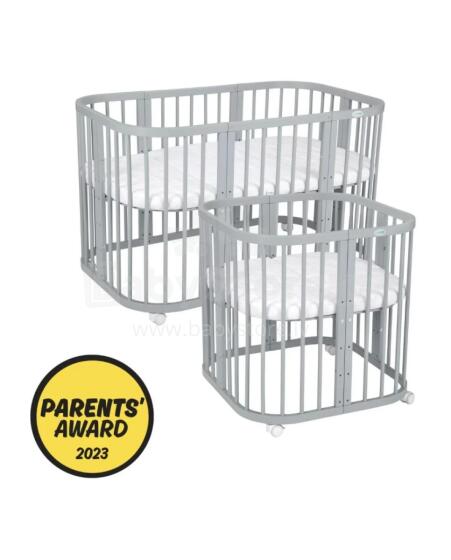 Waldin Baby Collection Bed Crib  7 in 1 Art.297433 Grey Multifunktsionaalne puidust 7-ühes transformeeriv võrevoodi