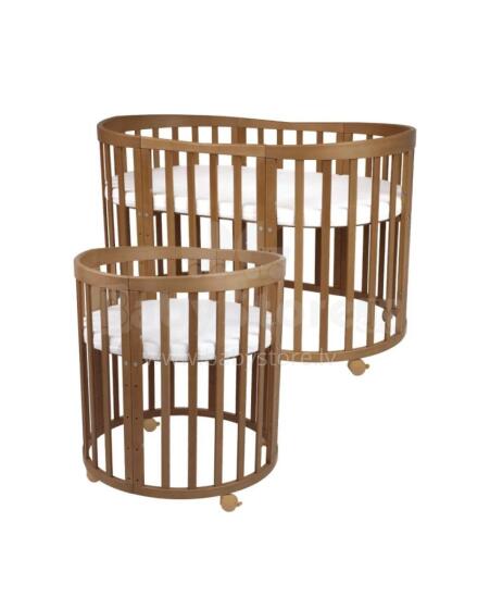 Waldin Oval Baby Collection Bed Crib  7 in 1 Art.297435 Vintage Multifunktsionaalne puidust 7-ühes transformeeriv võrevoodi