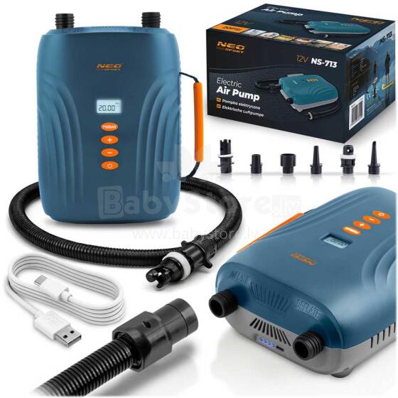 Elektriline pump inflatble SUP madratsi jaoks + 6 adapterit 12V Neo-Sport NS-713