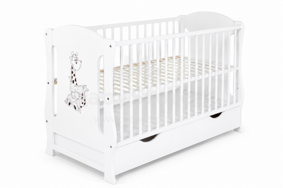 Elf Bed Zephyr Drawer Art.298058 White Puidust beebivoodi hoiuruumiga (120x60 cm)