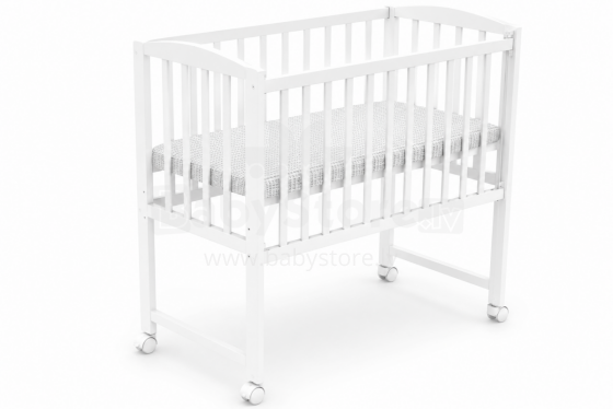 Elf Bed Mist Art.298059 White Puidust beebivoodi/häll ratastel (90x40 cm)