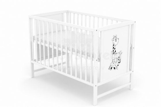 Elf Bed Bloom Art.298070 White Puidust beebivoodi 120x60 cm