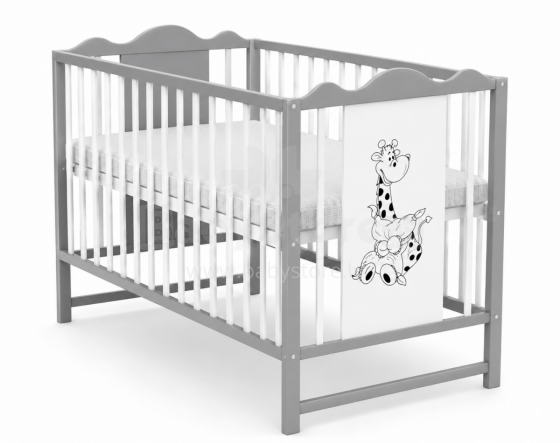 Elf Bed Petal II Art.2981412 White/Grey  Puidust beebivoodi 120x60 cm