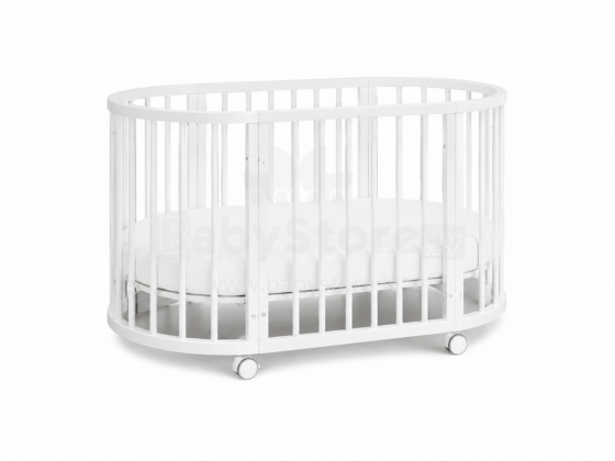 Elf Bed Crib Ovi  3 in 1 Art.298146 White  Multifunktsionaalne puidust 3-ühes transformeeriv võrevoodi