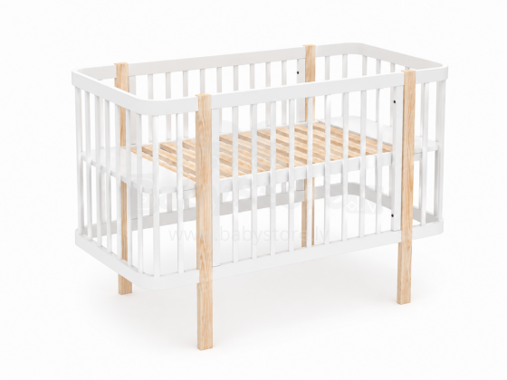Elf Bed Kalmia Art.298156 White Puidust beebivoodi 140x70 cm