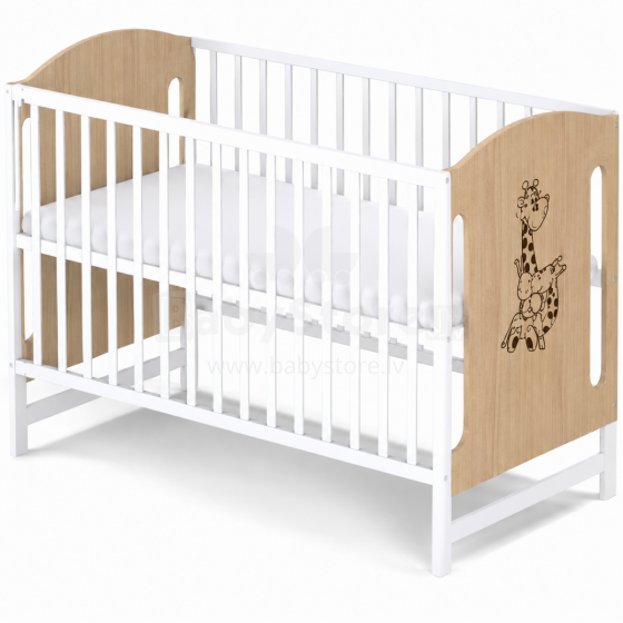 Elf Bed Meadow Art.298167 White/Natural Wooden baby crib  (120x60 cm)