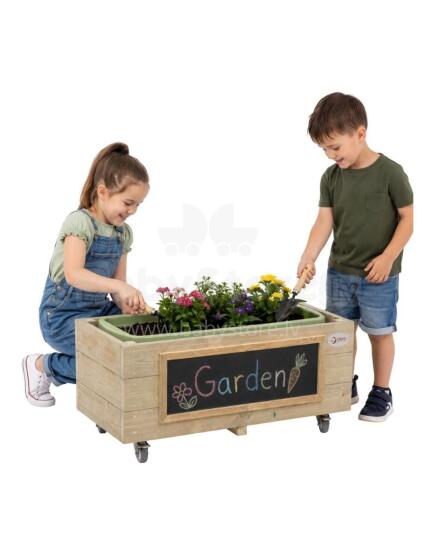 Classic World Wooden Planter on Wheels for Children with Chalkboard