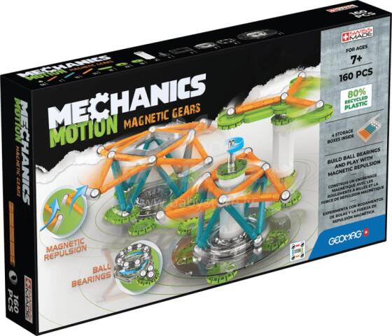 Magnetic constructor - Mechanics Motion - Magnetic gears (160 pcs.)