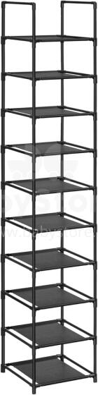 Metal Shoe Storage Art.299215 Black Shoe rack, metal cabinet with shelves 33 x 33 x 173 cm