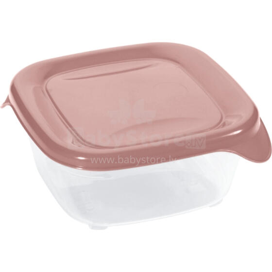 Square food container 0.8L Fresh&amp;amp;Go pink