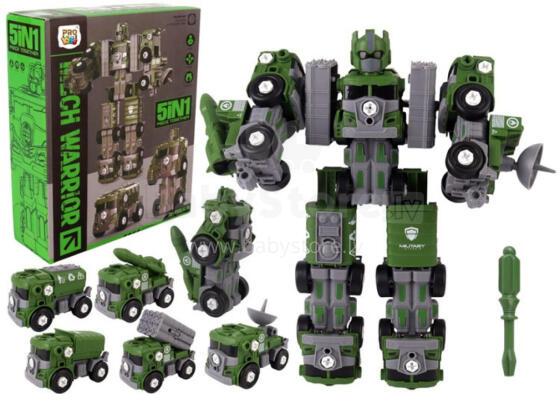 ROBOT 5 W 1 SKRĘCANY ZIELONY
