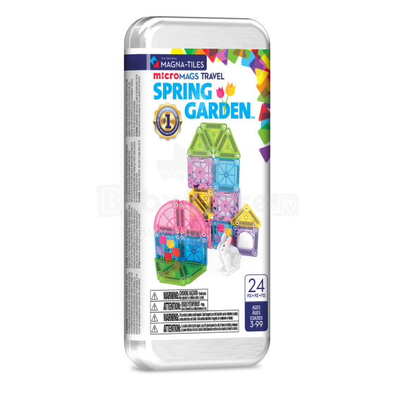 MAGNA-TILES Micromags magnet constructor travel set Spring Garden, 24 pcs