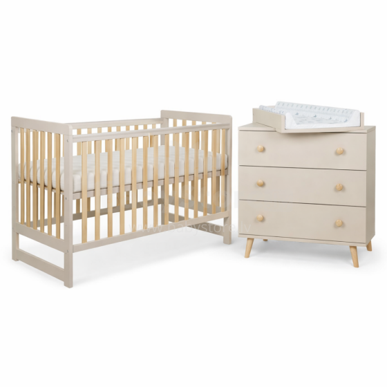 Bebe Basic Bedding Wood Set Tomi Art.43655 Cashmere Комплект детской мебели  кровать + комод