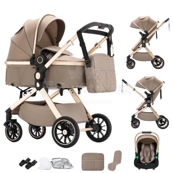 Shineey 3-in-1 Pushchair Buggy Art.U9-X Brown
