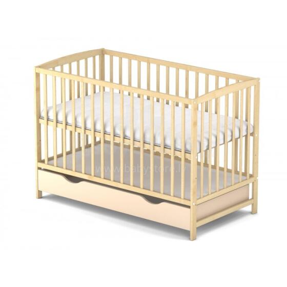 Elf Bed Arco Drawer Art.74235 Natural Puidust beebivoodi hoiuruumiga (120x60 cm)
