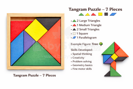Happy Toys Puzzle Art.8709 Деревянный пазл Танграм
