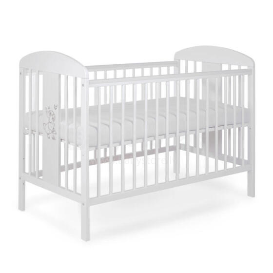 La Bebe™ Kids Wood Cot Tomi 18 Art.92456 White  Laste puidust võrevoodi 120x60 cm