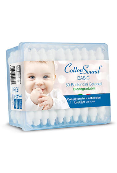 Cotton Sound Ears  Art.93898  Vatipulgad piirajaga, 60 tk.