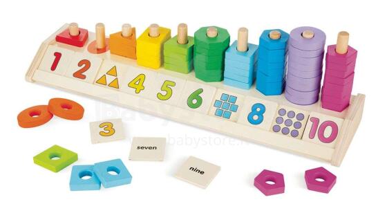 Melissa&Doug Shape Stacker Art.19275  Деревянный сортёр