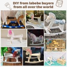 Labebe Baby Rocking Horse  Art.109651 White Laste puidust kiiktool