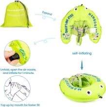 Heccei SelfAir™ Art.111461 Lime Gecko Mambobaby Autom Baby Swimmer Inflatable Baby Swimming Aid Compact Foldable Design Swimming Ring Perfect Swimming Trainer for Children from 3 to 24 Months
