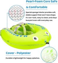 Heccei SelfAir™ Art.111461 Lime Gecko Mambobaby Autom Baby Swimmer Inflatable Baby Swimming Aid Compact Foldable Design Swimming Ring Perfect Swimming Trainer for Children from 3 to 24 Months