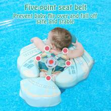 Heccei SelfAir™ Art.111461 Lime Gecko Mambobaby Autom Baby Swimmer Inflatable Baby Swimming Aid Compact Foldable Design Swimming Ring Perfect Swimming Trainer for Children from 3 to 24 Months